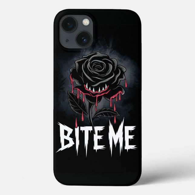 Edgy 'Bite Me' Gothic Rose Design  Case-Mate iPhone Case (Back)