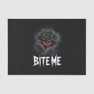 Edgy 'Bite Me' Gothic Rose Design Tissue Paper