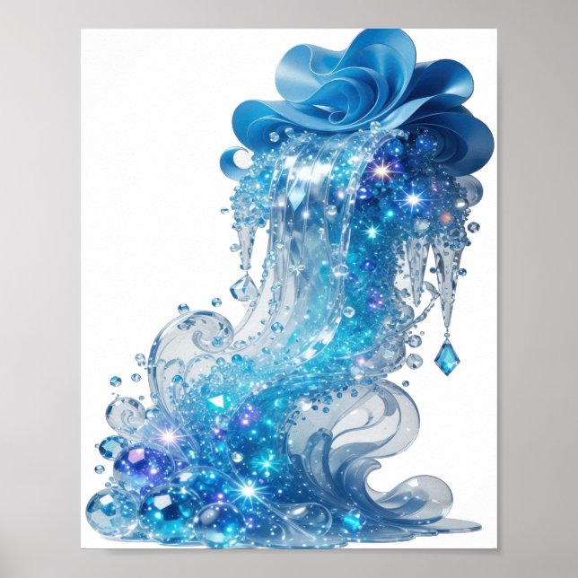 Edgy Blue BLUE ICE WAVE Print (Front)