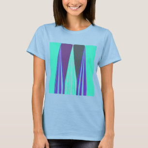 Edgy Blue Purple Cyan Chevron Art Print T-Shirt