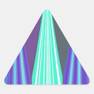 Edgy Blue Purple Cyan Chevron Art Print Triangle Sticker