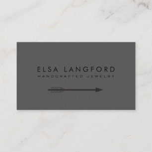 Edgy Bohemian Arrow Black and Grey Business Card