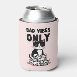 Edgy Cat- Bad Vibes Only Can Cooler