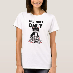 Edgy Cat- Bad Vibes Only T-Shirt