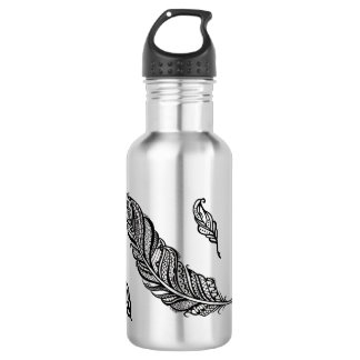 Edgy & Chic Intricate Lace Feather illustration 532 Ml Water Bottle