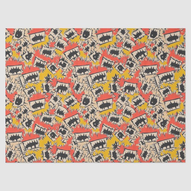 Edgy Comic Sharp Teeth Monster Tissue Paper (Front)