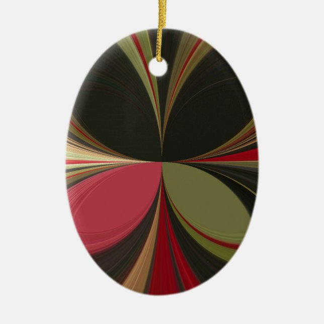 Edgy Earth Kaleidoscope Art Print Ceramic Tree Decoration (Front)