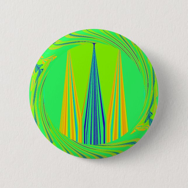 Edgy Geometrical Neon Design 6 Cm Round Badge (Front)