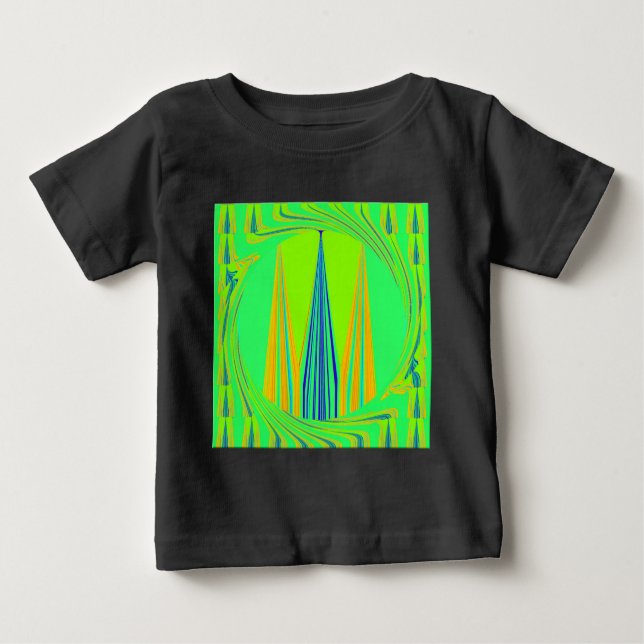 Edgy Geometrical Neon Design Baby T-Shirt (Front)