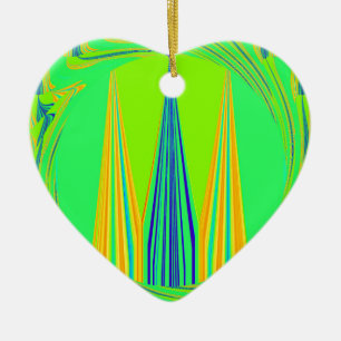 Edgy Geometrical Neon Design Ceramic Tree Decoration