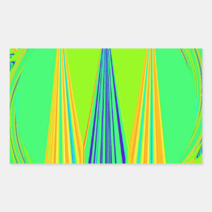 Edgy Geometrical Neon Design Rectangular Sticker