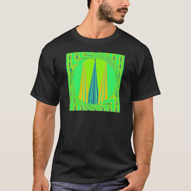 Edgy Geometrical Neon Design T-Shirt (Front)