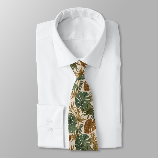 Edgy Gifts For Dad Tropical Flower Tie (Tied)