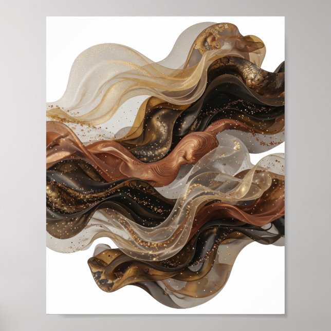 Edgy Gold ABSTRACT ART Art Print (Front)