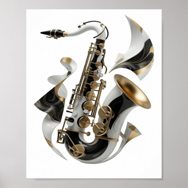 Edgy Gold ABSTRACT ART Graphic Design Poster (Front)