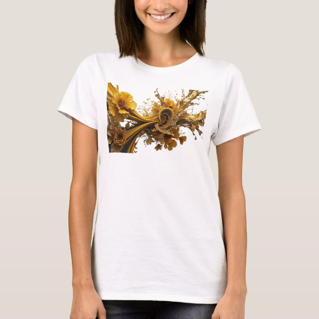 Edgy Gold ABSTRACT ART Statement Tee (Front)