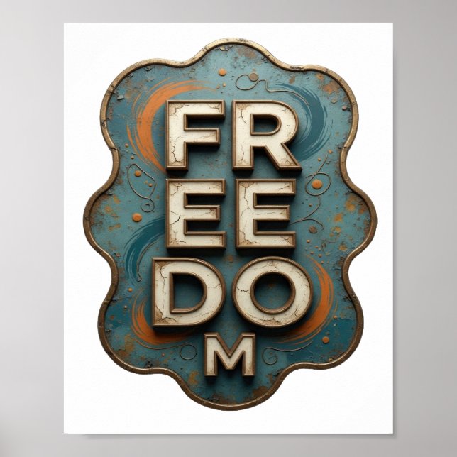 Edgy Gold FREEDOM Poster (Front)