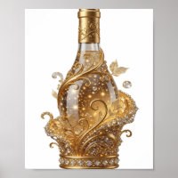 Edgy Gold GOLDEN WINE BOTTLE