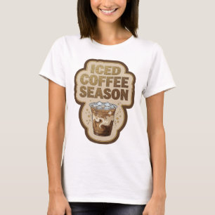 Edgy Gold ICED COFFEE SEASON Modern Design T-Shirt