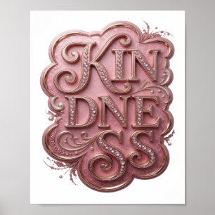 Edgy Gold KINDNESS Custom Design Poster