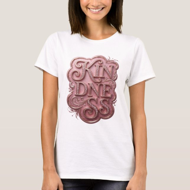 Edgy Gold KINDNESS Custom Design T-Shirt (Front)