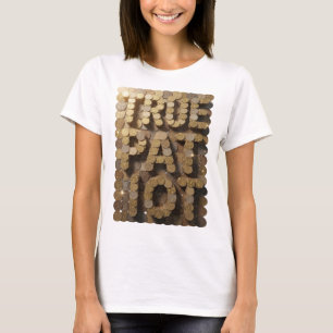 Edgy Gold TRUE PATRIOT 3D Text Art T-Shirt