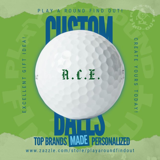 Edgy Golf Dad Initials VTG Old English Typography Balls (Creator Uploaded)