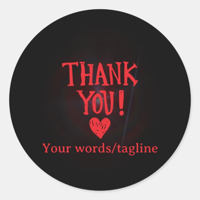 Edgy Gothic Style Thank You Small Business Packagi Classic Round Sticker (Front)