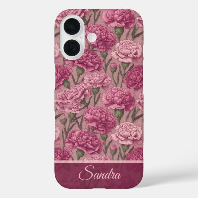 Edgy Graduation Gift Carnation Name Case-Mate iPhone Case (Back)