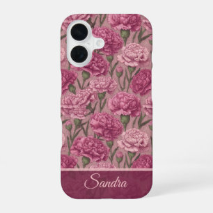 Edgy Graduation Gift Carnation Name iPhone 16 Case