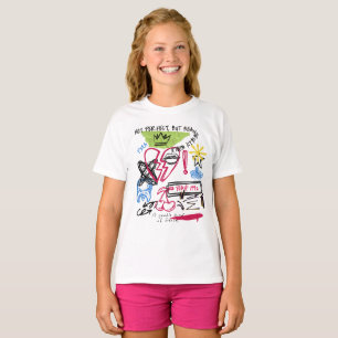 Edgy Graffiti Doodle Heart & Urban Sketch Collage T-Shirt