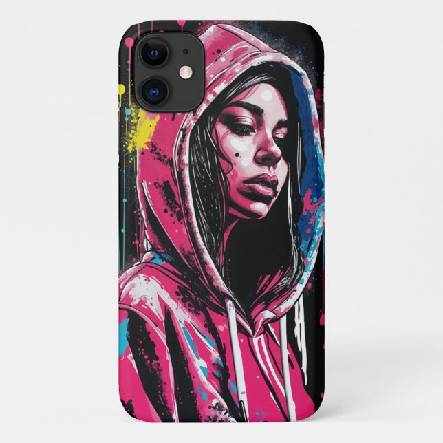 Edgy Graffiti Girl  Case-Mate iPhone Case (Back)