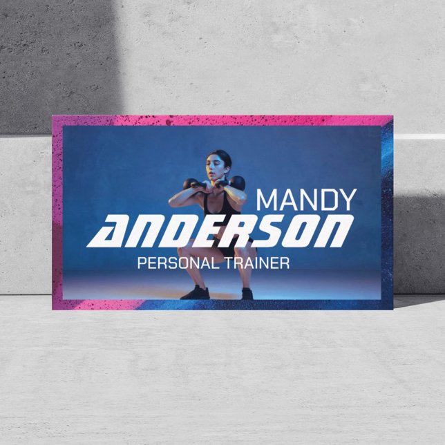Edgy Graffiti Grunge Fitness Personal Trainer Business Card (Creator Uploaded)