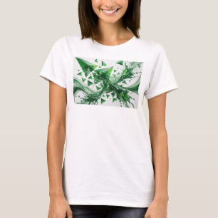 Edgy Green GREEN GEOMETRY Artistic Motif T-Shirt