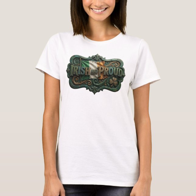 Edgy Green IRISH AND PROUD Tee (Front)