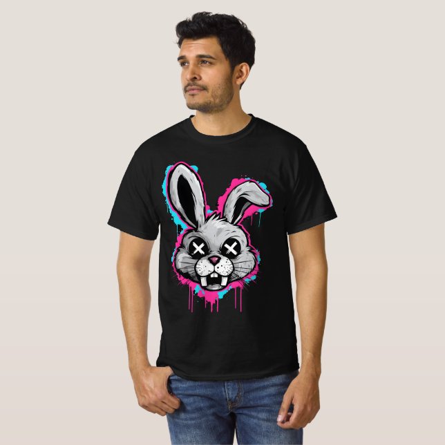 Edgy Horror Bunny T-Shirt – Urban Streetwear (Front Full)
