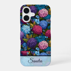 Edgy Housewarming Gift Hydrangeas Flower Name iPhone 16 Case