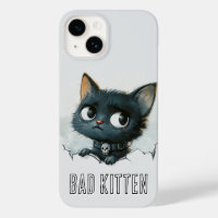 Edgy Kitten Illustration - "Bad Kitten" Text