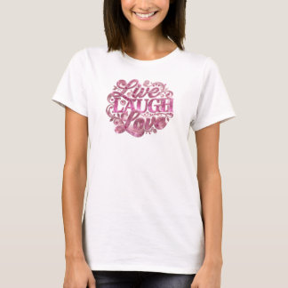Edgy LIVE LAUGH LOVE Creative Print T-Shirt
