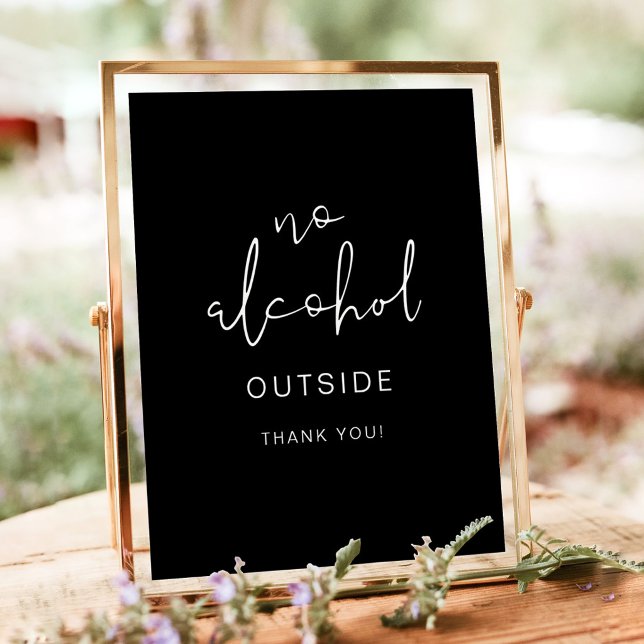 Edgy Modern Minimalist Black No Alcohol Outside Poster (Creator Uploaded)