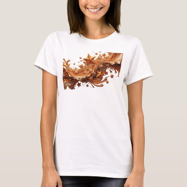 Edgy Orange GOLDEN STARS Statement Tee (Front)