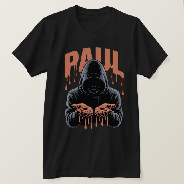 Edgy "PAIN" Drip Typography  T-Shirt (Design Front)