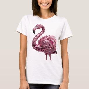 Edgy Pink FLAMINGO Artistic Motif T-Shirt