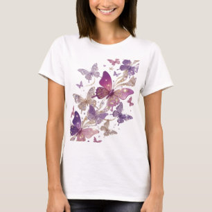 Edgy Purple BUTTERFLIES Graphic Tee