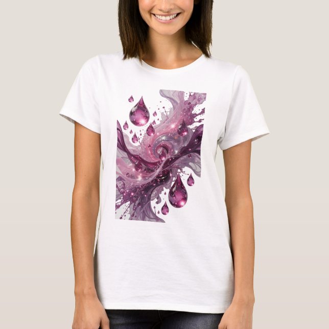 Edgy Purple WATER DRIPS AND SPLASHES Statement Tee (Front)