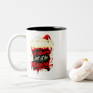 Edgy Red & Black Grunge Style Cozy Winter Hot Two-Tone Coffee Mug