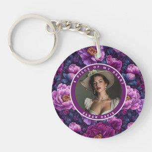Edgy Retirement Gifts For Women Custom Peonies Key Ring