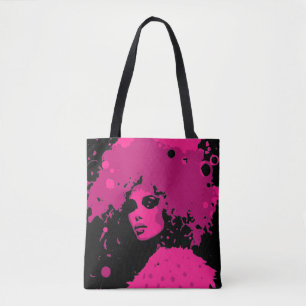 Edgy Retro All Over Grunge Design Tank Tote Bag