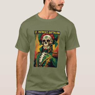 Edgy Saint Patricks Battalion Celtic Skull Design T-Shirt