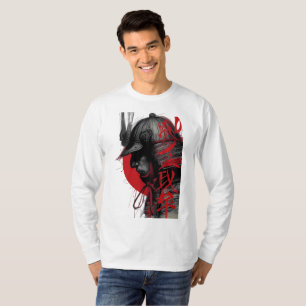 Edgy Samurai Warrior Japanese Red Sun Long Sleeve T-Shirt